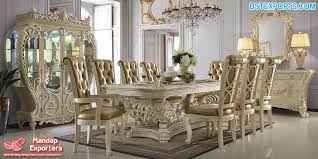 The square counter height dining table stores an accessible extension leaf extension to extend the pub tabletop space and retract and hideaway to save you valuable space. Royal Kingdom 9 Pcs Dining Furniture Set Mandap Exporters