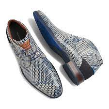 In 1734 begon de rijke historie van het familie bedrijf van bommel. 10876 13 Floris Van Bommel Blauwwitte Leren Heren Veterboot Lakschoen Herenlaarzen Heren Mode Schoenen