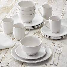 Everyday white 16pc beaded dinnerware set, service for 4. Upc 887165300226 Better Homes Gardens Beaded White Stoneware 16 Piece Dinnerware Set Upcitemdb Com