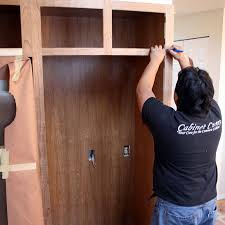 A melamine cabinet was originally only available in white, as you were not able to refinish them. Custom Cabinet Refinishing Cabinet Cures Inc Custom Refacing And Refinishing
