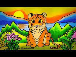 Cara Menggambar Dan Mewarnai Tema Fauna Hewan Langka Harimau Yang Bagus Dan Mudah Ep 205 Youtube Hewan Langka Hewan Cara Menggambar