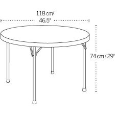 Lifetime Round Table 22960 46 In White Granite With Folding Frame This Picture Shows The Length And Height White Granite Table Folding Table