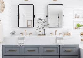 In one couple's park avenue apartment, designed by ellie cullman, an arched white mirror adds to the soft appeal of the bathroom. 24 Double Vanity Ideas To Try In Your Bathroom