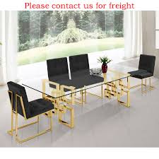 For starters, say hello to the lychee table. New Factory Custom Modern Stainless Steel Furniture Rectangular Luxury Vintage Glass Top Dining Table Dining Tables Aliexpress