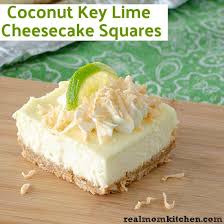 Coconut Key Lime Cheesecake Squares Real Mom Kitchen Recipe Cheesecake Squares Key Lime Cheesecake Easy Cheesecake Recipes