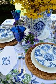 Blue And White Blue And White Tablescape Tablescape Bunny Williams Dinnerware Ballard Design White Table Settings Blue Table Settings Dinner Table Setting