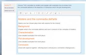 The components of the composition are described in detail with the use of technical vocabulary. Essay Question Type Moodledocs