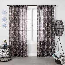 Black And White Curtains Target Medallion Sheer Curtain Panel Black Opalhouse Panel Curtains Sheer Curtain Panels Sheer Curtain