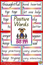 54 Positive Words And Phrases Primary Writing Preschool Counting Worksheets Theme Words