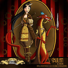 Steampunktendencies Princess Disney Steampunk In 2020 Alternative Disney Princesses Mulan Disney Disney Princess Tattoo