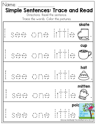Simple Sentences Trace And Read Great Practice For Primer Sight Words Fluency Writing Sentences Worksheets Writing Sentences Kindergarten Sentence Writing