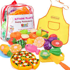 35 pcs kitchen pretend play accessories toys,cooking set with stainless steel cookware pots and pans set,cooking utensils,apron,chef hat,and cutting play food for kids,educational learning tool. Amazon Com Kimicare Kitchen Toys Fun Cutting Fruits Vegetables Pretend Food Playset For Children Girls Boys Educational Early Age Basic Skills Development 24pcs Set Toys Games