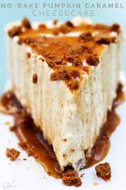 No Bake Pumpkin Caramel Cheesecake Recipe Desserts Pumpkin Caramel Thanksgiving Desserts