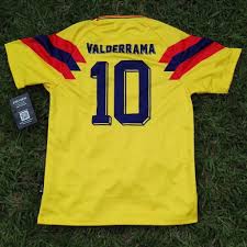 La selección colombia masculina de mayores ya se encuentra en cuiaba para afrontar la la comisión arbitral de la federación colombiana de fútbol dio a conocer la lista de árbitros que. Colombia Men S Retro Soccer Jersey Wc 1990 Valderrama 10 Replica Camisetas Futbol Soccer Seleccion Colombia