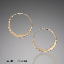 Stone and strand small clicker 14k gold huggie hoop earring. Handmade Solid 14k Gold Hoop Earrings Mostly Sweet Jewelry