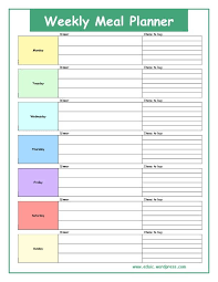 Meal Plans Weekly Meal Planner Template Meal Planner Template Weekly Meal Planner