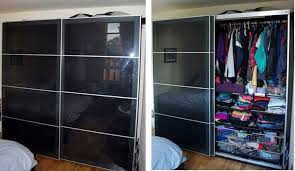 Contemporary Ikea Pax Wardrobe Black Brown With Sekken Frosted Glass Price 200 O N O Colour Black Brown With Years Old 1 Year Other Info N A