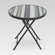 Round Glass Folding Patio Accent Table Threshold Click Image To Visit The Store And More Details Home And Patio Accent Table Patio Table Glass Table
