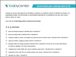 Você sabia que se seguir uma lista qualquer pode. Compras Enxoval Do Bebe Que Nasce No Frio 0 A 3 Meses Babycenter