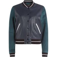 Rag Bone Suede And Leather Varsity Jacket 1 249 Liked On Polyvore Featuring Outerwear J Leather Varsity Jackets Navy Leather Jacket Suede Bomber Jacket