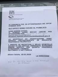 Il numero verde inps per parlare con un operatore o per chiedere servizi anche generici tramite contact center automatizzato a cui richiedere informazioni o servizi è per inps numero verde unico. Albano Gli Uffici Inps Chiudono Per L Emergenza Coronavirus Servizi Garantiti Telefonicamente O Telematicamente