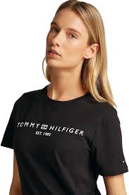 Tommy Hilfiger Camiseta de Manga Corta para Mujer Cuello Redondo, Negro  (Black), 3XL: Amazon.es: Moda