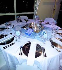 This year, make the winter season the coziest ever with easy winter decorating ideas, including rustic design touches and winter floral centerpieces that add something special to any table. Winter Wonderland Table Decor At Cabanga Conference Centre Winter Themed Centre Piece Winter Wonderland Table Decor Wedding Table Centres Table Decorations