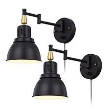 Trlife Trlife Plug In Wall Sconces Set Of 2 Dimmable Swing Arm Wall Lights Plug In Wall Sconce Lighting Wall Mounted Industrial