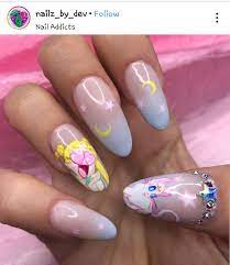Sailor Moon Nail Art Sailor Nails Sailor Moon Nails Moon Nails