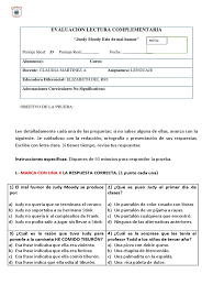 Evaluacion Judy Moody Esta De Mal Humor Ocio