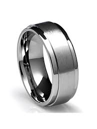 Cavalier Jewelers Mens Wedding Band In Titanium 8mm Ring With Flat Brushed Top And Polished Finish Edges Walmart Com In 2020 Titanium Rings For Men Wedding Ring Bands Titanium Wedding Rings