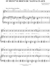 Harry Connick Jr It Must Ve Been Ol Santa Claus Sheet Music In G Major Transposable Download Print Sku Mn0049739