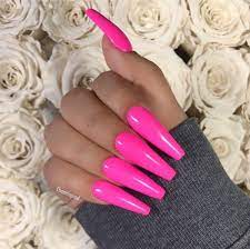 Pink tip nails pink acrylic nails neon nails cute pink nails pink acrylics french tip acrylic nails glitter nails coffin acrylic nails long pink nails are very safe manicure colors. TryyveaytyÑ Pink Acrylic Nails Bright Pink Nails Neon Pink Nails