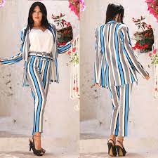 Pantolon Modellerini Inceledin Mi Cizgili Kemerli Kadin Pantolon Urun Kodu Pn Fashion Striped Pants