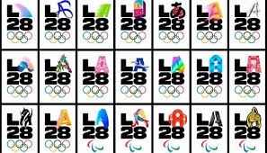 Изображение напоминает золотую медаль, в. Predstavlen Oficialnyj Logotip Olimpijskih Igr V Los Andzhelese 2028 Goda Olimpijskie Vidy Sporta