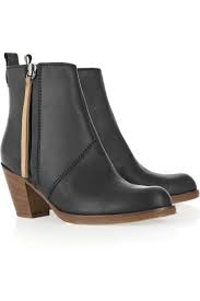 Black Ankle Boots With Brown Heel Black Pistol Leather Ankle Boots With Brown Wooden Heel Acne Studios Leather Ankle Boots Boots Acne Shoes