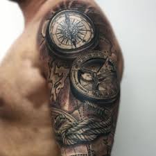 125 Best Compass Tattoos For Men Cool Design Ideas 2021 Compass Tattoo Men Compass Tattoo Mens Shoulder Tattoo