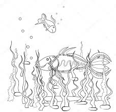 Das Bild Des Fisches In Form Eines Roboters Unterwasser