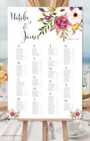 wedding seating chart poster watercolor floral 2 print ready