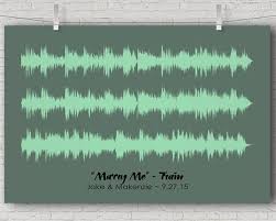 Wedding Song Sound Wave Art Print Marry Me By Train Soundwave Art Wave Art 1st Anniversary Gifts