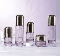 High Penetration Thick Bottom Purple Cosmetic Glass Bottle Package Material  30-150ml Pressing Lotion Spray Essence Bottle