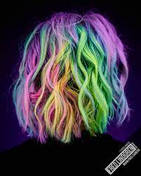 Photo By Fred Lindgren Beautiful Blacklight Shot Of My Rainbow Pastel Neon Carousel Hair For The Kenra Neons Contest Hair Styles Long Hair Models Model Hair
