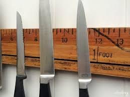 How To Make A Diy Magnetic Knife Holder With A Vintage Ruler Diy Kitchen Knife Storage Magnetic Knife Rack Magnetic Knife Holder