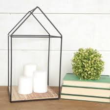 Metal House Accent Decor With Wood Base Decor Antique Farmhouse Metal Homes
