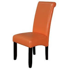 Burnt Orange Chair With Dark Table Faux Leather Dining Chairs Leather Dining Chairs Dining Chairs