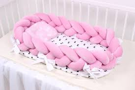 Rose Bebe Nid Tresse Creche Pare Chocs Babynest Co Dormeuse Etsy Baby Girl Crib Bedding Crib Bedding Girl Baby Girl Crib