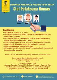 Melansir laman resmi yakult indonesia, sabtu (12/6/2021), ada 7 posisi yang dibuka bagi para pencari kerja lulusan sma/smk atau d3 dan s1 termasuk bagi lulusan baru. Lowongan Kerja Pegawai Tidak Tetap Staf Pelaksana Humas Fakultas Farmasi Universitas Indonesia