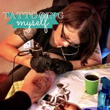Subscribe for new videos every tuesday and friday!! Tattooing Myself Busy Mockingbird