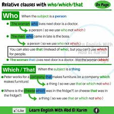 Maybe you would like to learn more about one of these? Relative Clauses With Who Which That Vocabulary Home