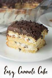 Easy Cannoli Cake Nibble And Dine Only 6 Ingredients Recipe Cannoli Cake Desserts Savoury Cake